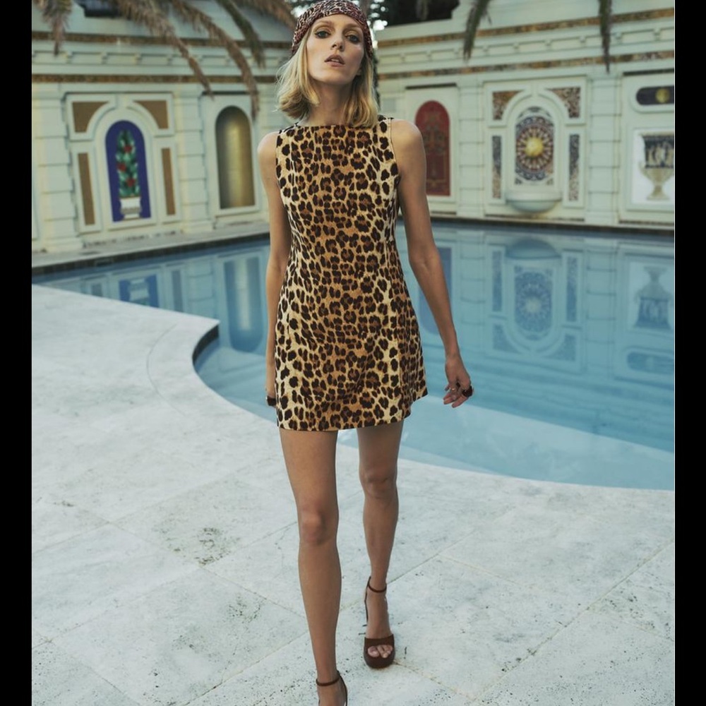 ZARA Leopard Print Sleeveless Mini Dress -SOLD OUT EVERYWHERE